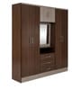 Julieta 4+ Door Wardrobe in Light Walnut Finish with Mirror