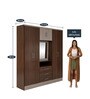 Julieta 4+ Door Wardrobe in Light Walnut Finish with Mirror