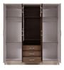 Julieta 4+ Door Wardrobe in Light Walnut Finish with Mirror