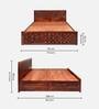 Julieta Sheesham Wood King Size Bed in Honey Finish with Hydraulic Storage