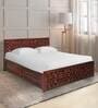 Julieta Sheesham Wood King Size Bed in Honey Finish with Hydraulic Storage