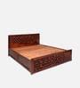 Julieta Sheesham Wood King Size Bed in Honey Finish with Hydraulic Storage