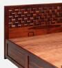 Julieta Sheesham Wood King Size Bed in Honey Finish with Hydraulic Storage