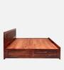 Julieta Sheesham Wood King Size Bed in Honey Finish with Hydraulic Storage