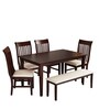 Julieta 6 Seater Dining Set in Cappuccino Finish