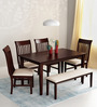 Julieta 6 Seater Dining Set in Cappuccino Finish