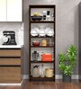 Julius Free Standing Tall units with 5 Open Shelves in Asian Walnut Finish
