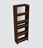 Julius Free Standing Tall units with 5 Open Shelves in Asian Walnut Finish