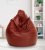 Sac XXXL Leatherette Bean Bag with Beans in Tan Colour