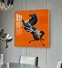 Jumping Horse Glass Finish Square Wall Art