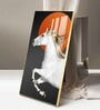 Jumping Horse With Blond Glass Finish Vertical Wall Art