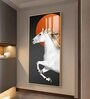 Jumping Horse With Blond Glass Finish Vertical Wall Art