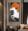 Jumping Horse With Blond Glass Finish Vertical Wall Art