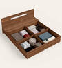 Juno King Size bed with Box Storage in Brown Colour
