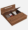 Juno Queen Size bed with Box Storage in Brown Colour