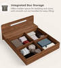 Juno Queen Size bed with Box Storage in Brown Colour