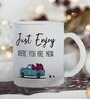 Just Enjoy Frosted White 350ml Glass Coffee Mug