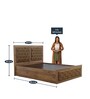 Justin Queen Size Bed with Storage in Knottywood Finish