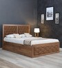 Justin Queen Size Bed with Storage in Knottywood Finish