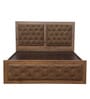 Justin Queen Size Bed with Storage in Knottywood Finish
