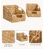 (1Pc) Beige Water Hyacinth Handmade Storage Basket & Wardrobe Organiser
