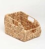(1Pc) Beige Water Hyacinth Handmade Storage Basket & Wardrobe Organiser