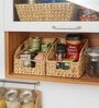 (1Pc) Beige Water Hyacinth Handmade Storage Basket & Wardrobe Organiser