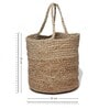 (1Pc) Beige Jute Handwoven Multipurpose Planter & Storage Basket
