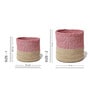 Set Of 2 Pink & Beige Jute Handwoven Multipurpose Planter & Storage Basket