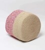Set Of 3 Pink & Beige Jute Handwoven Multipurpose Planter & Storage Basket