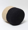 Set Of 2 Black & Beige Jute Handwoven Multipurpose Planter & Storage Basket