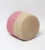 Set Of 2 Pink & Beige Jute Handwoven Multipurpose Planter & Storage Basket