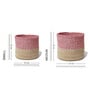 Set Of 2 Pink & Beige Jute Handwoven Multipurpose Planter & Storage Basket