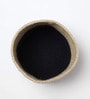 Set Of 2 Black & Beige Jute Handwoven Multipurpose Planter & Storage Basket
