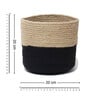 Set Of 2 Black & Beige Jute Handwoven Multipurpose Planter & Storage Basket