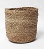 Set Of 2 Beige Jute Handwoven Multipurpose Planter & Storage Basket