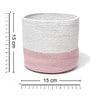 Set Of 2 Pink & White Jute Handwoven Multipurpose Planter & Storage Basket