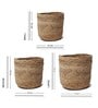 Set Of 3 Beige Jute Handwoven Multipurpose Planter & Storage Basket