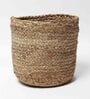 Set Of 3 Beige Jute Handwoven Multipurpose Planter & Storage Basket