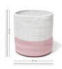 Set Of 2 Pink & White Jute Handwoven Multipurpose Planter & Storage Basket