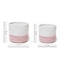 Set Of 2 Pink & White Jute Handwoven Multipurpose Planter & Storage Basket
