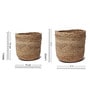 Set Of 2 Beige Jute Handwoven Multipurpose Planter & Storage Basket