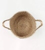 Set Of 2 Beige Jute Handwoven Multipurpose Planter & Storage Basket