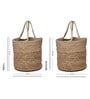 Set Of 2 Beige Jute Handwoven Multipurpose Planter & Storage Basket