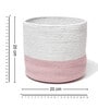 Set Of 2 Pink & White Jute Handwoven Multipurpose Planter & Storage Basket