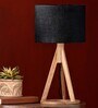 Jute Black Trio Wooden Lamp