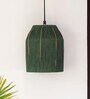 Jute Divines Handwoven Cylindrical Hanging Pendant Lamp in Jute & Iron (10 inch)
