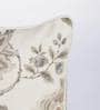 Cream Floral Jute 16 x 16 Inches Cushion Covers (Set of 2)