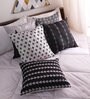 Jute Geometric Pattern 12x12 Inch Cushion Covers (Set Of 5)