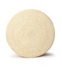 Jute Pouffe In White & Beige Colour